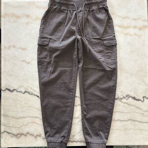 Womans Charcoal Cargo Jogger Pants 9/29
